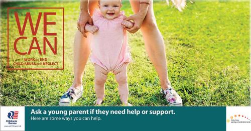 Ask a young parent if they need help or support. 