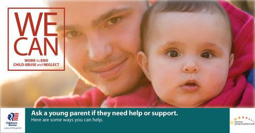 Ask a young parent if they need help or support. 
